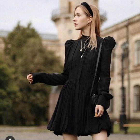 NWT H&M Studio Collection Cocktail Holidays Long sleeves Dress Puff Sleeves‎ XXS - Picture 1 of 9